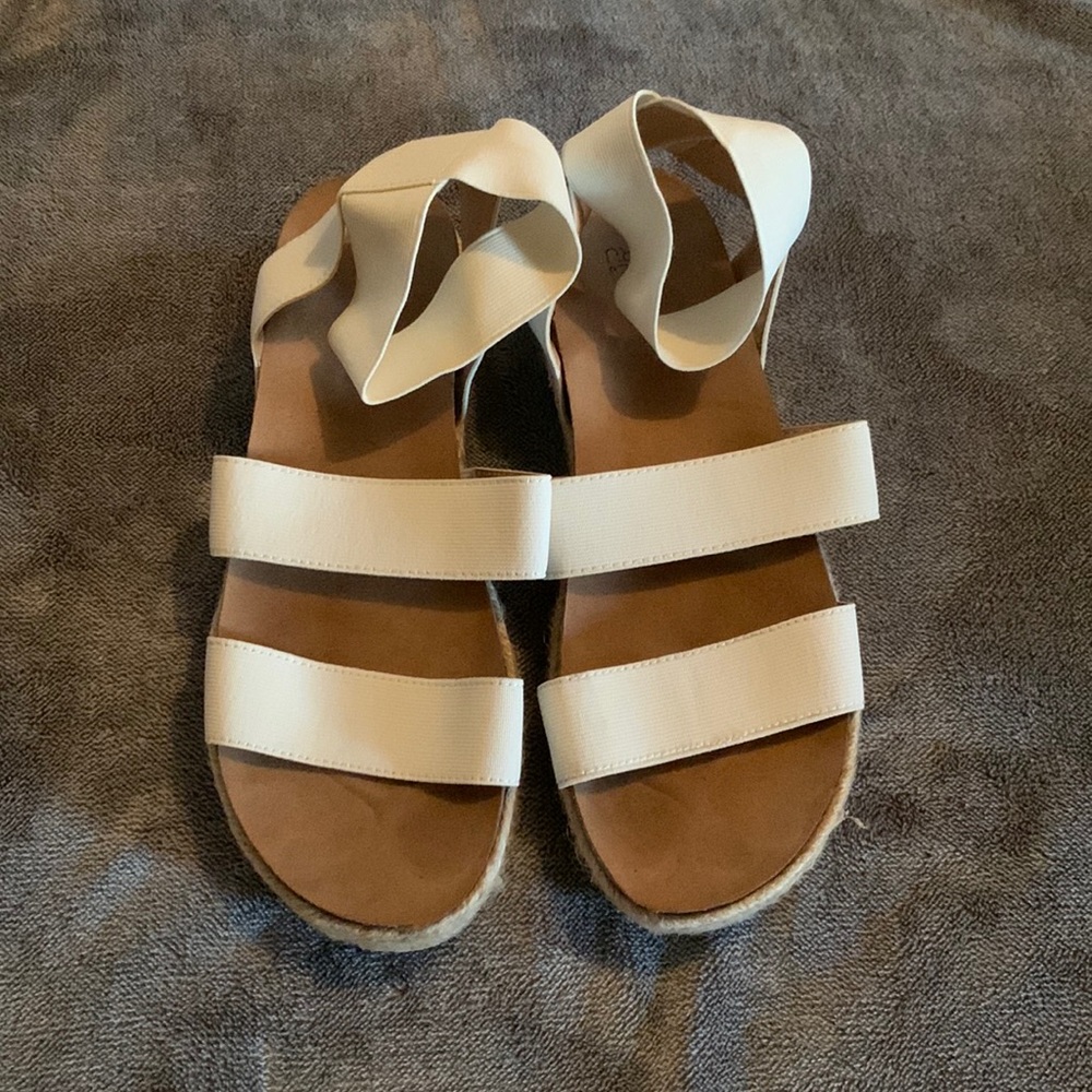 White Espadrille Strappy Sandals